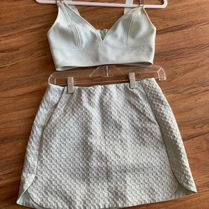 Matching top and bottom set shirt and skirt